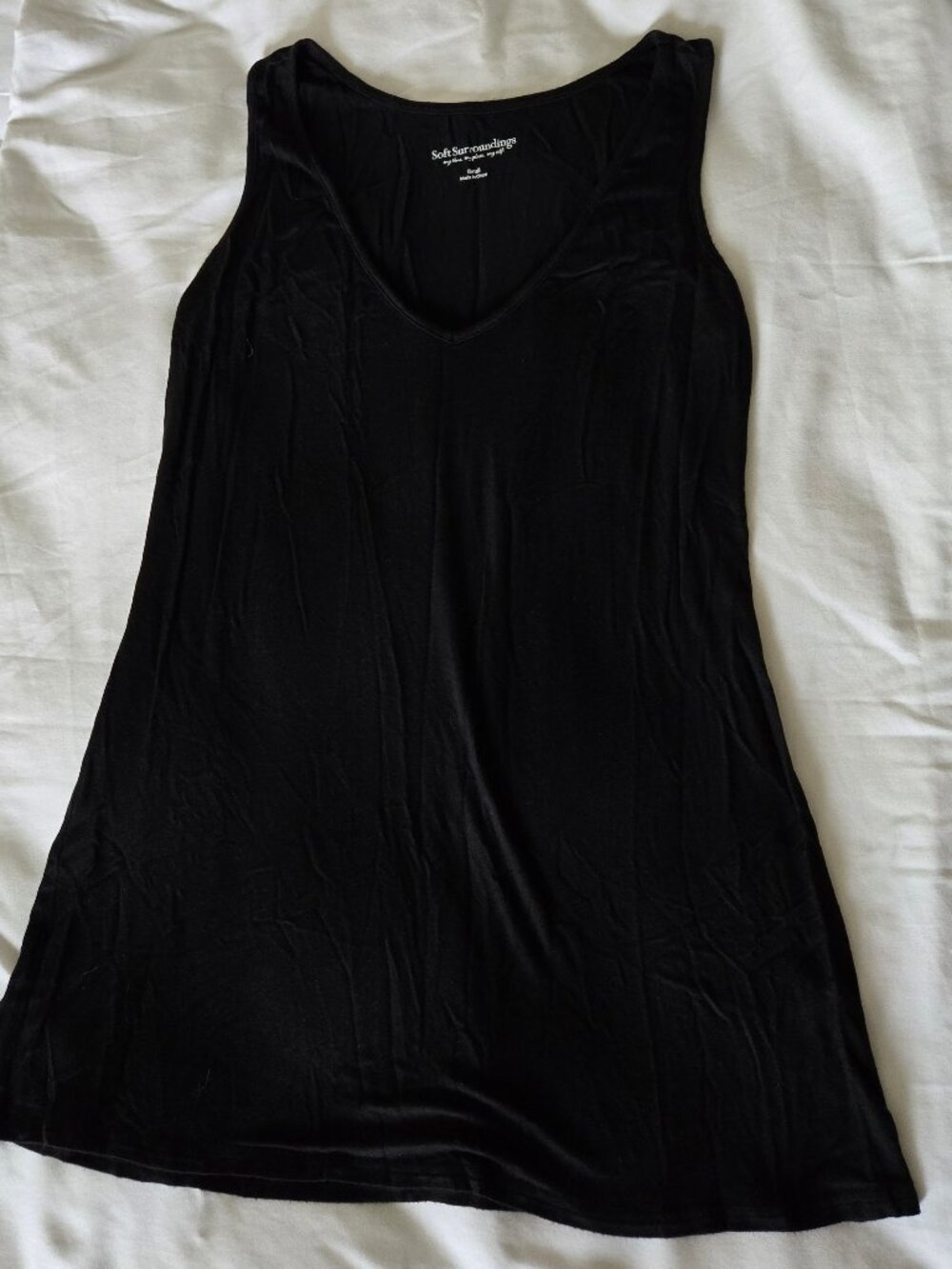 Soft Surroundings V-Neck Black Tank Top - S